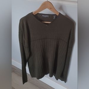 Brandini le collezioni Sweater Men's Size XL Long Sleeve Cotton Blend V Neck